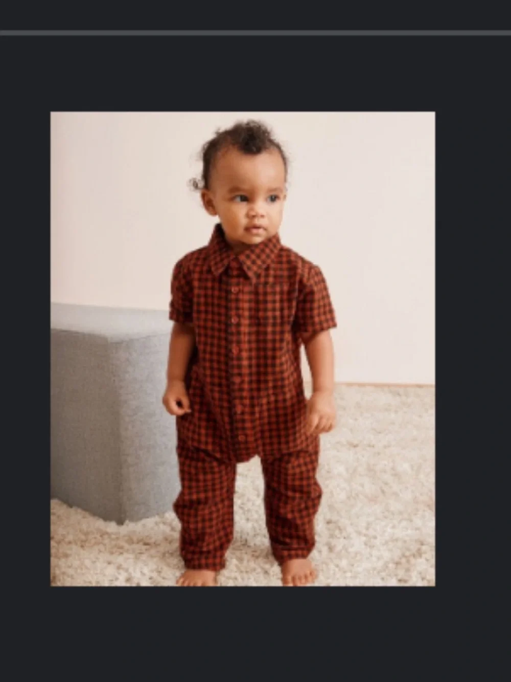 Hannah Andersson checkered coveralls 3-6